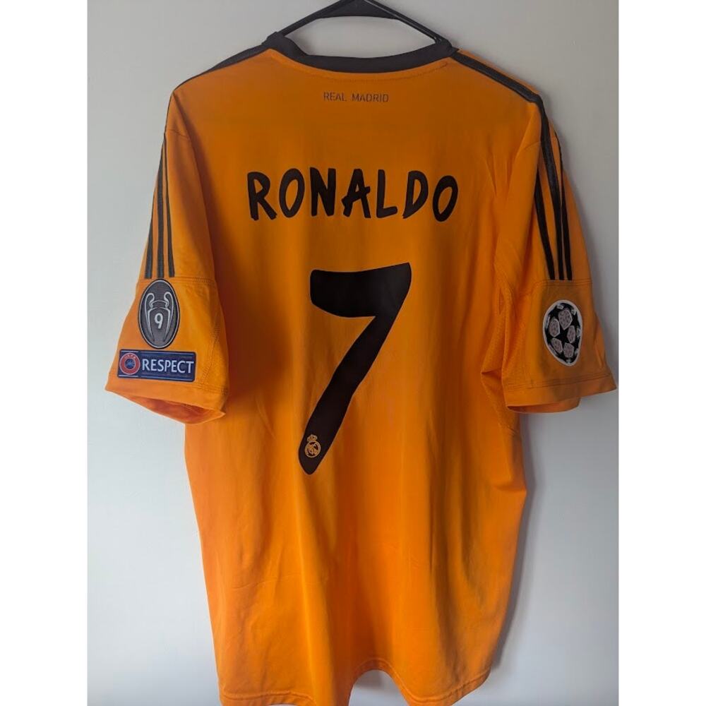 Real Madrid Ronaldo 2013/14 Third Jersey XL UCL Fully Patched